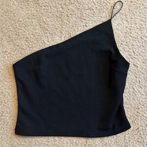Princess Polly Black Asymmetrical Crop Top